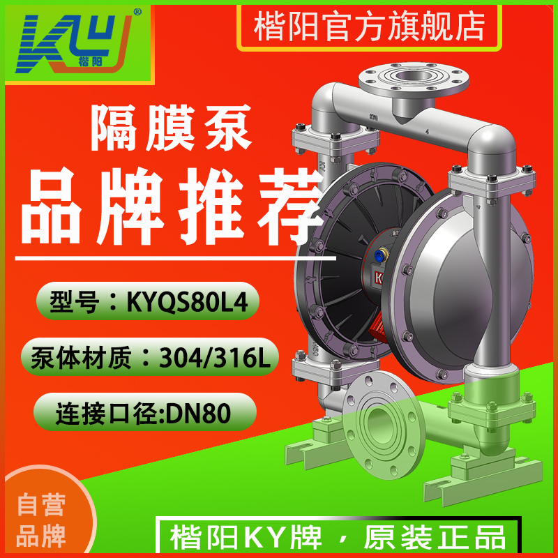 KYQS80L6不銹鋼316L氣動(dòng)隔膜泵4