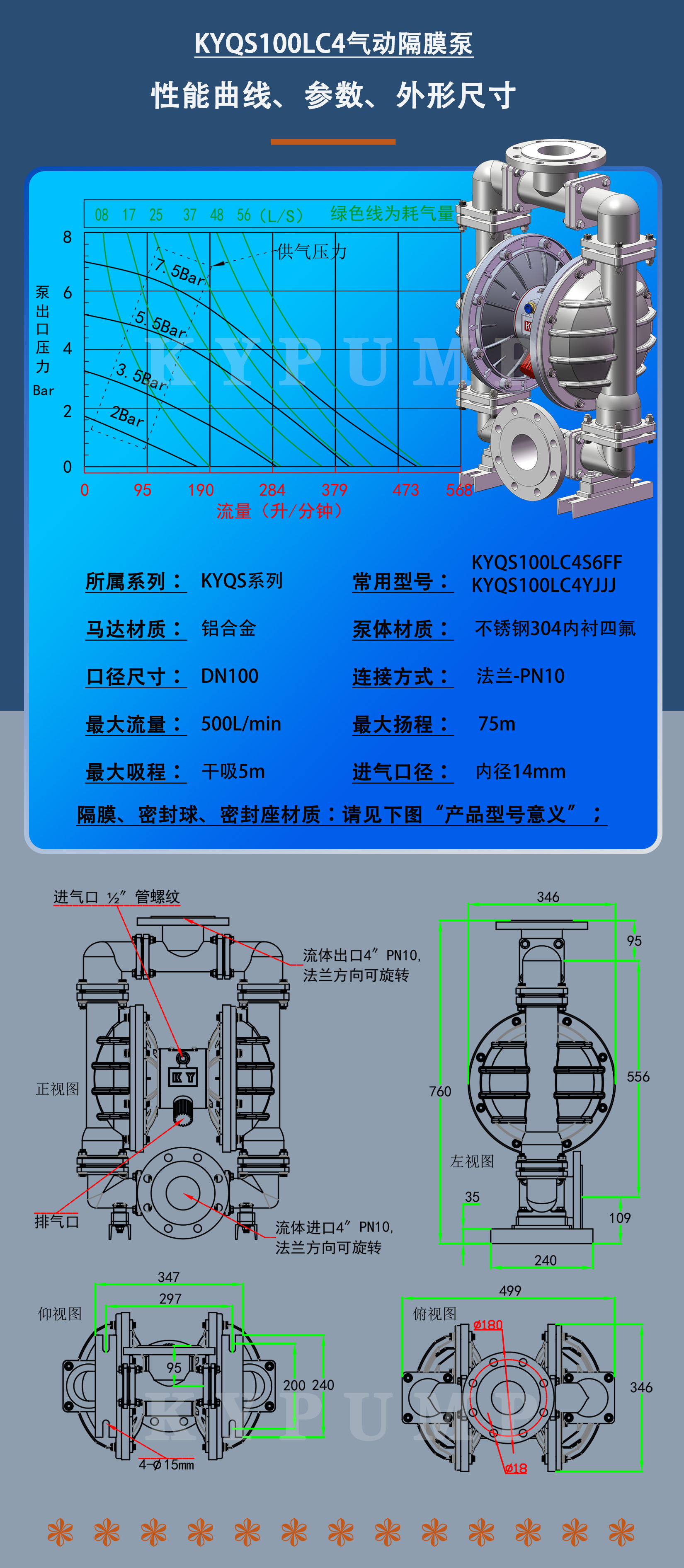 KYQS100LC4泵詳細參數(shù)